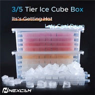 Nexcam Alphabetic Ice Cube Storage With Lid, 3 Or 5 Tier Ice Cube Tray