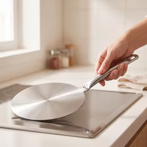 Induction Adapter Plate with Detachable Handle Stainless Steel Induction Plate Adapter Magnetic Flat