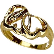 二手 TIFFANY & Co. 三心戒指，10 號，18k 金，3.9 克，女士款。