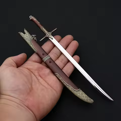 22cm Wild Hunt Iris Sword Weapon Keychain Game Peripherals Full Metal Sword Weapon Home Ornament 1:6