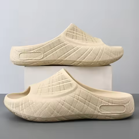 Men Spring Summer Platform Slides Casual Cloud Slippers Slip-On EVA Lightweight Indoor Outdoor Walki