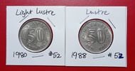 1pc 50sen 1980&amp;1988 Lustre #52