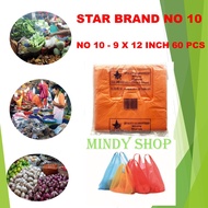 PLASTIC BAG 80PCS 229MM X 279MM (NO 10) 背心袋 / NO 10 PLASTIC BAG  STAR BRAND / PLASTIC TANGKAI NO 10 