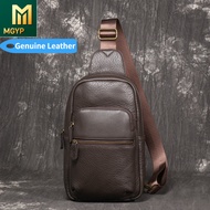 【MG】Vintage Genuine Leather | Beg Silang Lelaki | First Layer Cowhide Fits 8" Device | Men Chest Sli