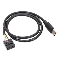 Motherboard USB 9-Pin to type-c Cable type-c Straight Data Cable Black Double Shielded Cable
