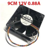 12V 9x9x2.3cm radiator fan, capacity 0.88A