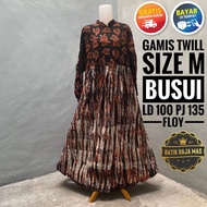 Baju Gamis Wanita Dewasa Remaja Kekinian Syari Raya Lebaran Busui Friendly Resleting Depan Motif Bat