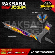Striping fiz r transparent uv white sticker racing yamaha fizr force1 poswan f1zr ZK-3