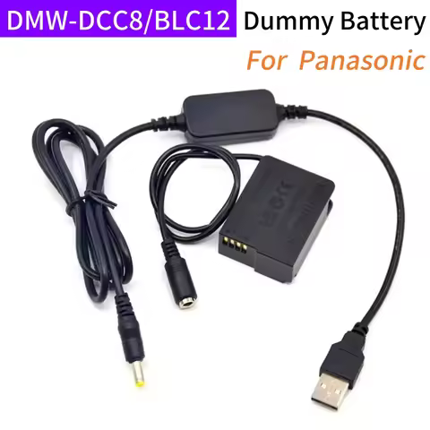 USB DC Cable+BLC12E Dummy Battery DCC8 DC Coupler for Lumix DMC GH2 G81 G85 FZ1000 FZ2000 FZ300 FZ20