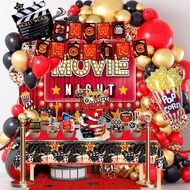 Movie Night Party Decorations,  Movie Night Party Supplies - Banner Gift Bags Backdrop