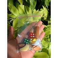 Feng Shui Dice Pouch with Libyan Crystal, Cinnamon Stick, Bawang and Coin