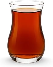 Turkish Tea Glass Set of 6, Slim Waist Design, Thick Sole to Retain Heat, 120ml (4oz), Authentic Tur