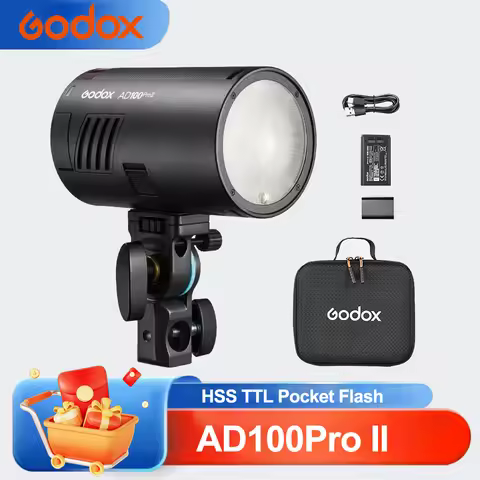 Godox AD100Pro II HSS TTL 100w HD Color Screen Pocket Flash1.5S Recycling Time Quick Sync with X3/X3