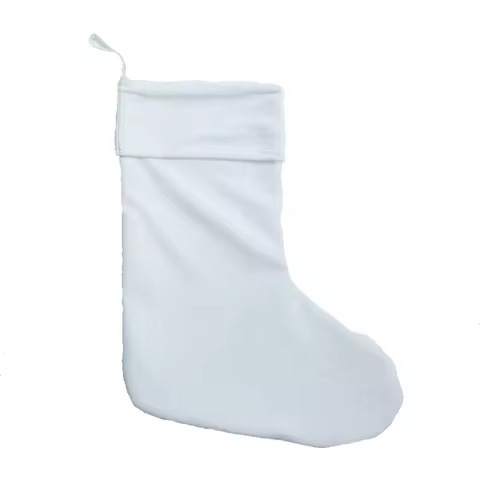 10pcs/Lot RubySub White Short Plush Sublimation Blank Socks Sublimation Christmas Stocking Christmas