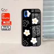 Glossy Case [W38] 2D Vivo Y91c Y1s Y35 Y15S Y01 Y91 Y93 Y95 Floral Motif - Hardcase - Glass Casing
