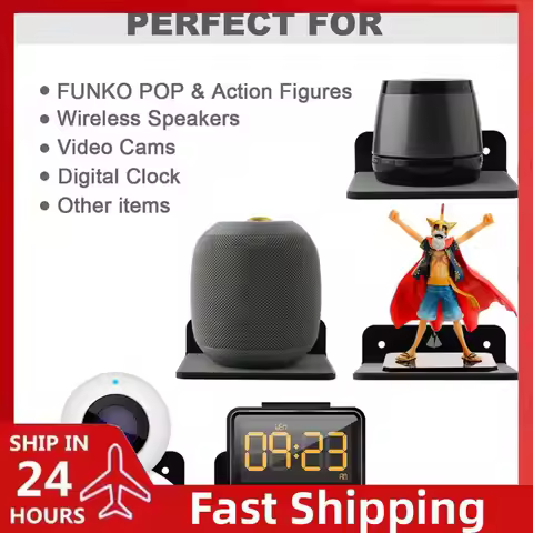 Acrylic Wall Mount Multifunctional Speaker Wall Shelf Stand for Webcam Cell Phones Router Accessorie