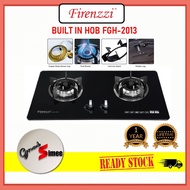 𝐅𝐈𝐑𝐄𝐍𝐙𝐙𝐈 Itali Dapur Gas Kaca High Flame 7.4kW Glass Gas Hob Built In Hob 2 Burner FGH-2013 Gas Cook