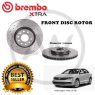 BREMBO XTRA Volkswagen Jetta 1.4 TSi Front Rear Drilled Sport Racing Brake Disc Rotor