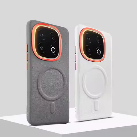 Magnetic Suction Mobile Phone Case For iQOO Z10 Turbo Pro Leather Cover for Vivo iQOO 13 Z10T Alloy 