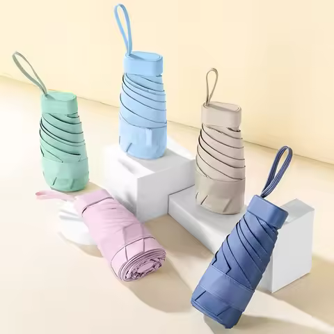 Mini Foldable umbrella UV protection Mini Sun Umbrella dual use portable box to store sunshade umbre