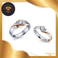 Cincin berlian couple paladium emas putih