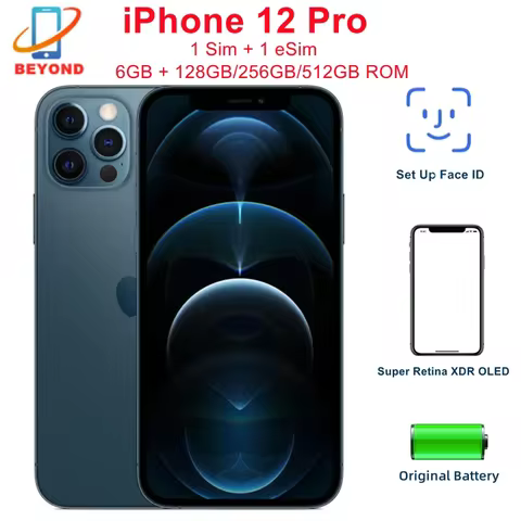 iPhone 12 Pro 12Pro 6GB RAM 128/256/512GB ROM 6.1" Super Retina OLED A14 IOS Face ID Unlocked 5G 98%