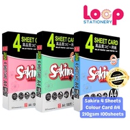 Sakira 4 Sheets Colour Card A4 210gsm