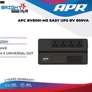 APC BV800I-MS EASY UPS BV 800VA / 230V / AVR / 4 X UNIVERSAL OUT / 2Y WTY /