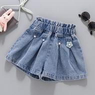 IENENS Summer Girls Jeans Shorts Fashion Kids Denim Short Pants Children Bottoms for 4-12 Years Baby
