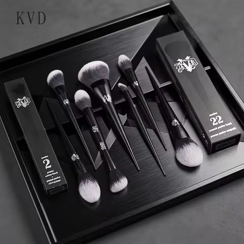 Kat Von D Makeup Brush Set & Kit Foundation Blush Highlight Concealer Powder Sculpting Eyeshadow Bru