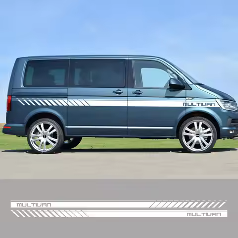 2PCS Car Door Waist Line Stickers For Volkswagen VW Multivan T4 T5 T6 Transporter Accessories Camper