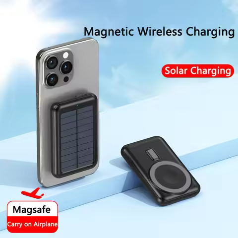 20000mAh Solar Power Bank Magnetic Wireless Charger Portable Battery for iPhone Samsung Xiaomi Huawe
