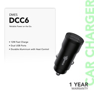 Dmes DCC6 12W Fast Charging Car Charger Cigarette Lighter With Dual USB Ports