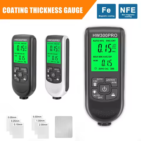 HW-300PRO Car Paint Thickness Gauge 0-2000UM Fe & NFe Paint Thickness Tester Manual Coating Meter Au