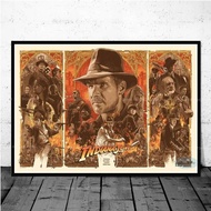 งานศิลปะบนผนังอินเดียน่าโจนส์วินเทจ - โปสเตอร์ภาพยนตร์คลาสสิกสำหรับตกแต่งห้องนั่งเล่นและห้องนอน ภาพว