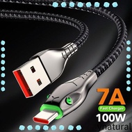 YNATURAL USB Type A To Type C Cable, 2M/ 100W Type C Fast Charger Cable, Durable Snakehead 7A Zinc A