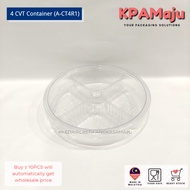 4 Cavity Round Container with Lock (A-CT4R1) - Bekas Kuih Raya / Round Cookies Plastic Container with 4 Compartments