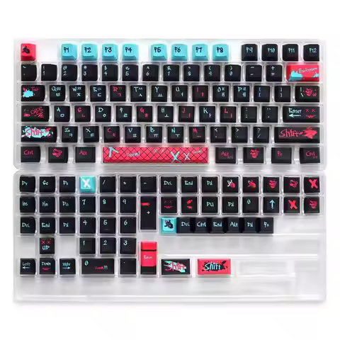 A29F-For Jinx Korean Cherry Profile PBT 129 Keys Keycaps For GH60/GK61/GK64/84/87/96/104/108/980 Mec