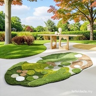 Nordic 3D Lawn Moss Rugs Carpet for Bedroom Living Room Green Forest Irregular Home Decor Chic Room 