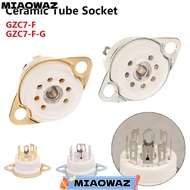 MIAOWAZ 1Pcs Ceramic Tube Socket, DIY 7Pin B7G Valve Base,  Tin-Plated PCB Mount GZC7-F GZC7-F-G for