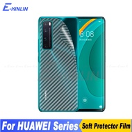 5pcs/lot Soft Back Cover Screen Protector For Huawei P60 Art P50 P40 P20 P30 Pro Lite 5G Plus P Smart S 2019 2020 2021 3D Carbon Fiber Sticker Protective Film Not Tempered Glass