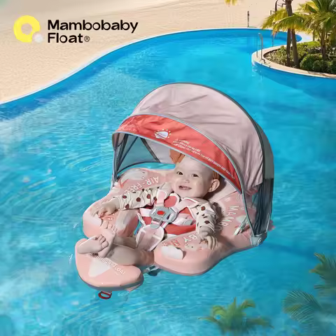 Mambobaby Float Cool 4-position Sunshade Safe Harness Technology Air-Free Baby Swim Ring Toddler Poo