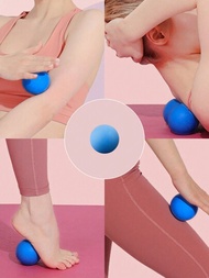 1個2.3英寸藍色便攜式專業tpr健身瑜伽按摩球,深層放鬆手臂、背部、頸部、腿部和足部肌肉