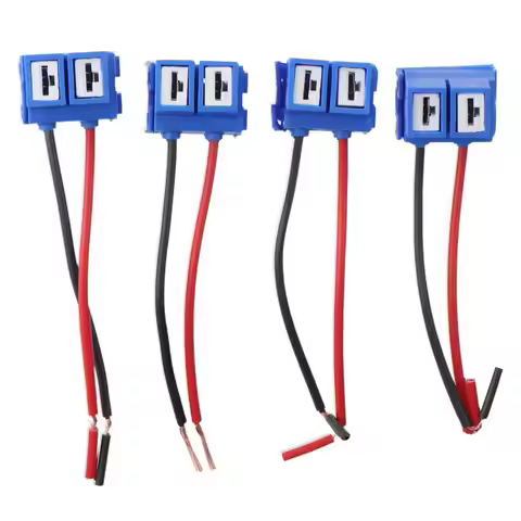 4PCS 22 x 16 x 20mm / 0.87 x 0.63" x 0.78"(L*W*T) H7 Ceramic Light Bulb Socket Ceramic Wiring Harnes