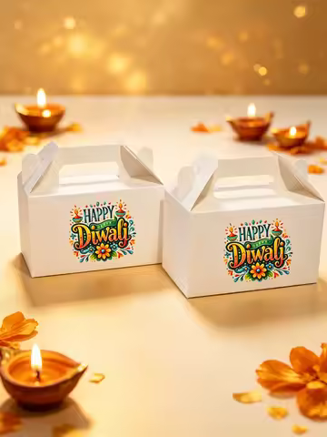 Happy Diwali Handheld Gift Box, suitable for Indian Diwali party souvenirs, candy cookies, desserts,