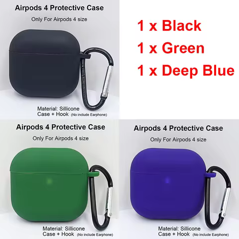 3pcs Case For Airpods 4 /Protective Case For Airpods4 /Soft Cover Case For Airpods 4 /Silicone Cover