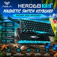 AULA HERO68XS 3-Mode Mechanical Keyboard Wireless RGB Hot-Swappable Compact Gaming 68-Key PC Papan K