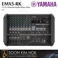 YAMAHA EMX5-RK 12 Channel, 630W X 2 @ 4Ω Powered Analog Mixing Console (Box-Type) c/w Rack Mount Kit