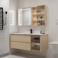 [SG Seller]Bathroom Cabinet Mirror Cabinet Solid Wood Bathroom Cabinet Combination Smart Mirror Bathroom Cabinet Bathroom Sink Washstand