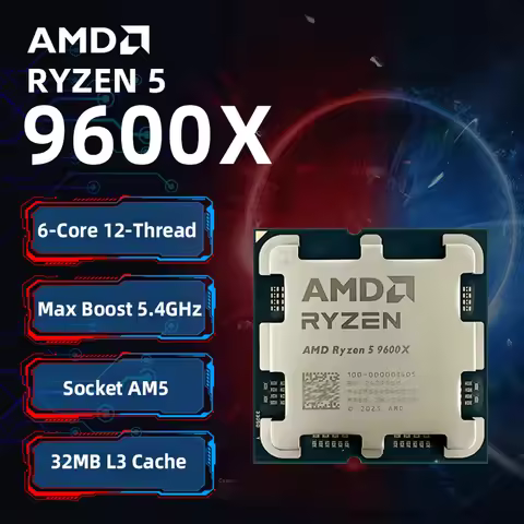 Brand New AMD Ryzen 5 9600X 100% AMD R5 9600X CPU Max Boost Up to 5.4GHz 6 Cores 12 Threads 32MB L3 